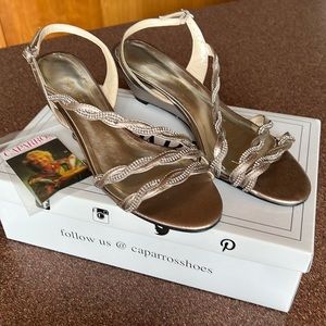 Caparros Nitza metallic Sandals.